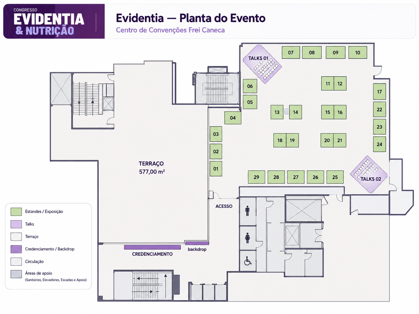 Planta de exposição do Congresso Evidentia & Nutrição